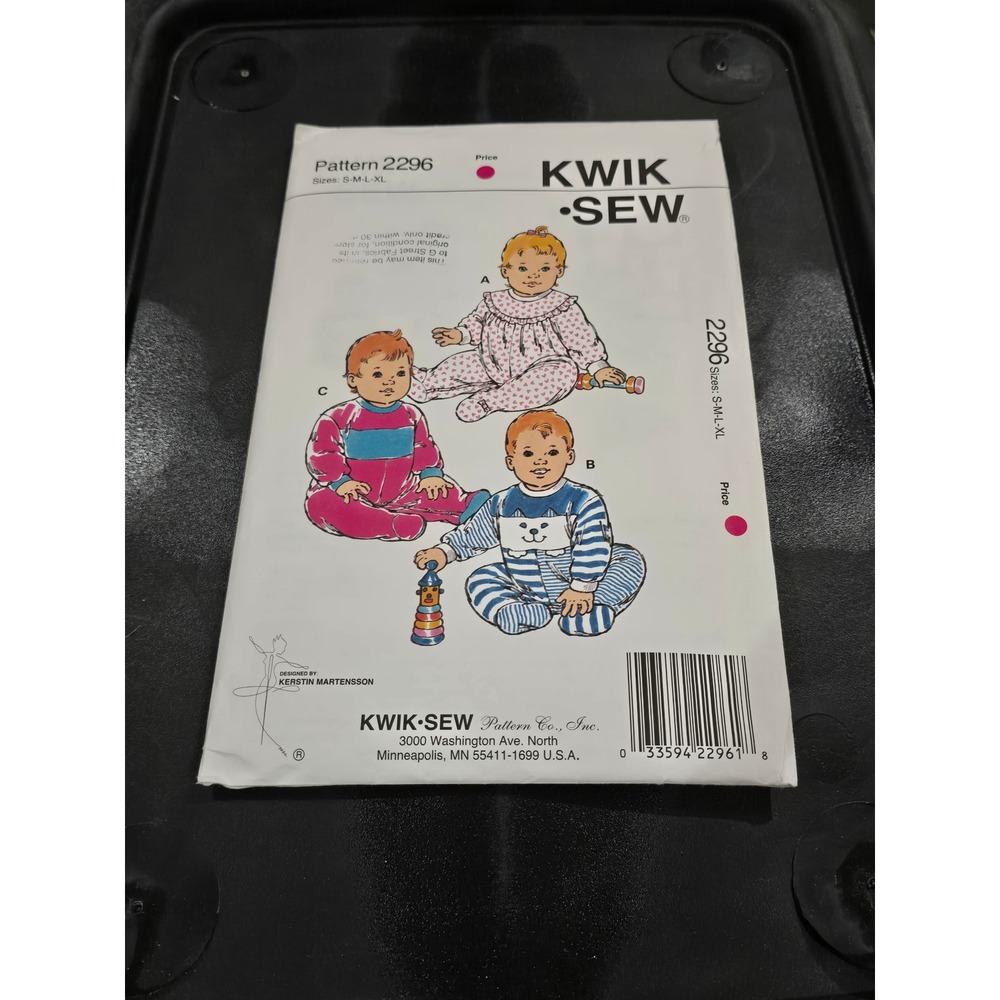 Kwik Sew 2296 Baby Jumpsuits Feet Pattern Kerstin Martensson S-M-L-XL Vintage